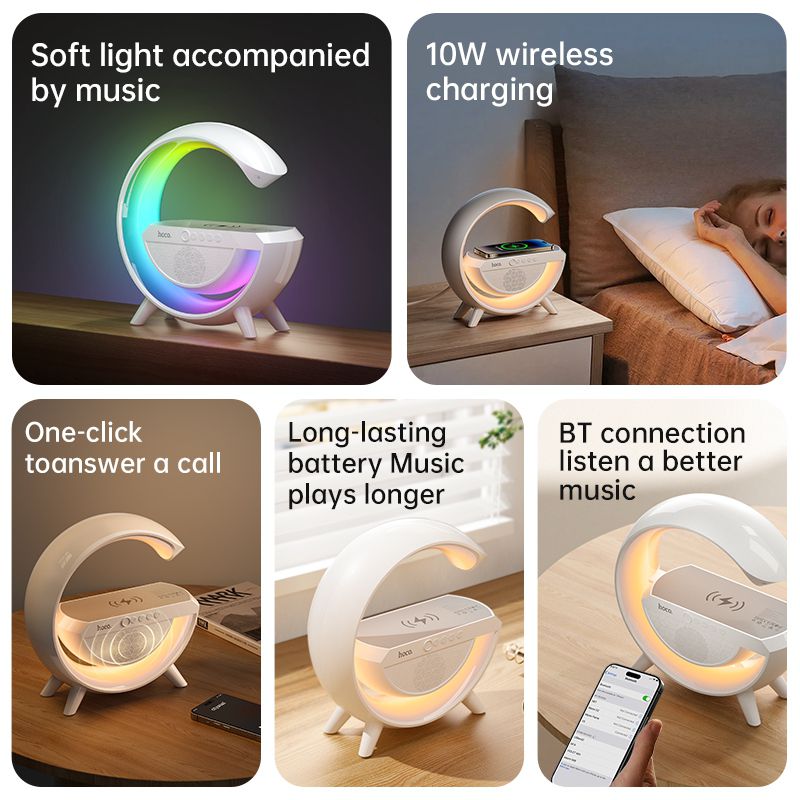 Hoco 15W Wireless Charging Dock Ambient Light Bluetooth Speaker DS43