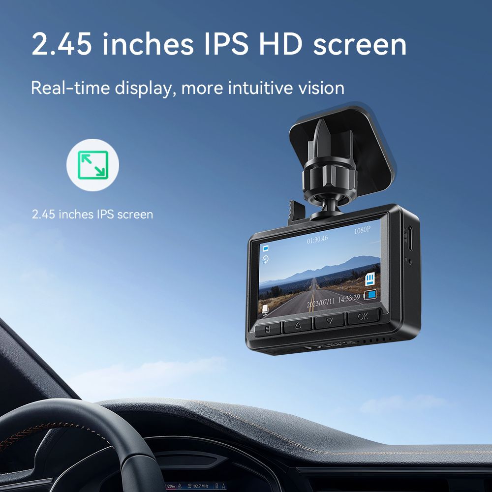 Hoco Car Hoco Car Driving Recorder 1080p Dashcam with Display + Rear View Camer