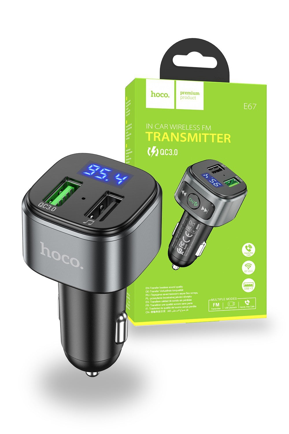 Hoco Bluetooth Car MP3 FM Radio Transmitter Charger E67