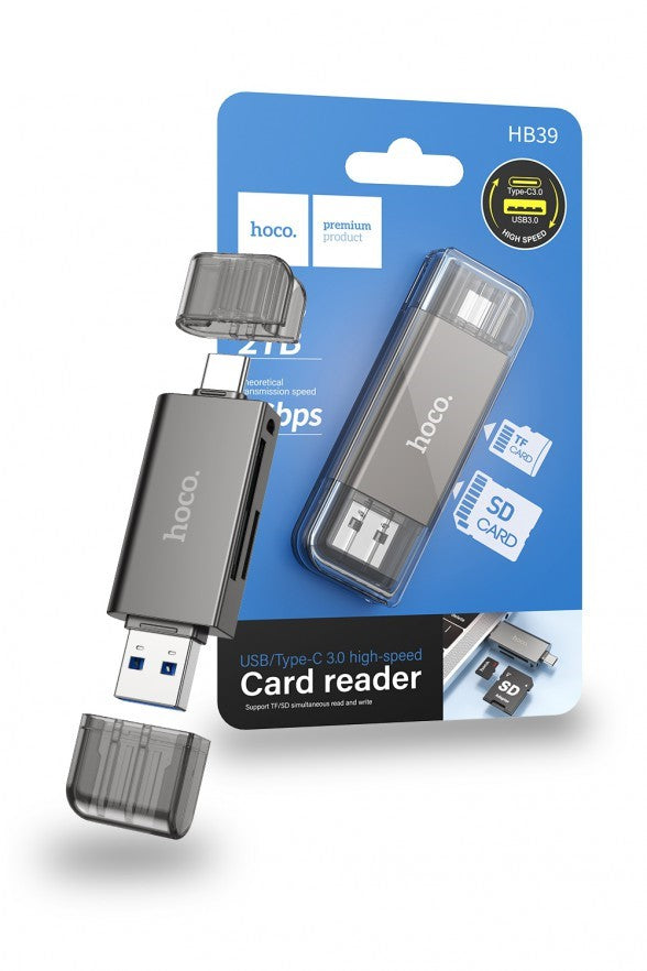 Hoco USB-C Card Reader to USB 2-in-1 OTG Adapter SD TF Reader HB39