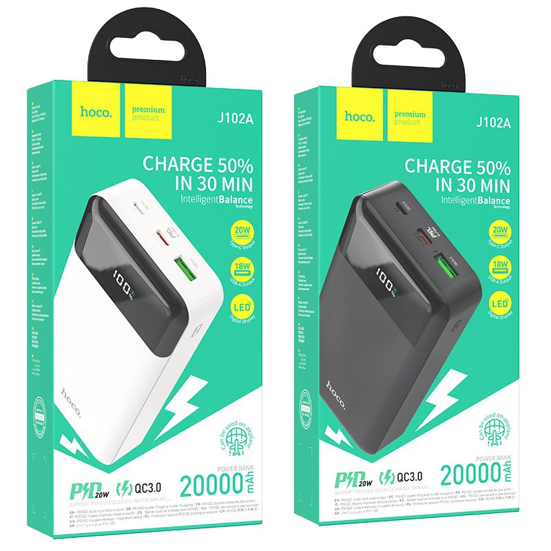 Hoco 20W 20000mAh PD Fast Charging Power Bank J102A