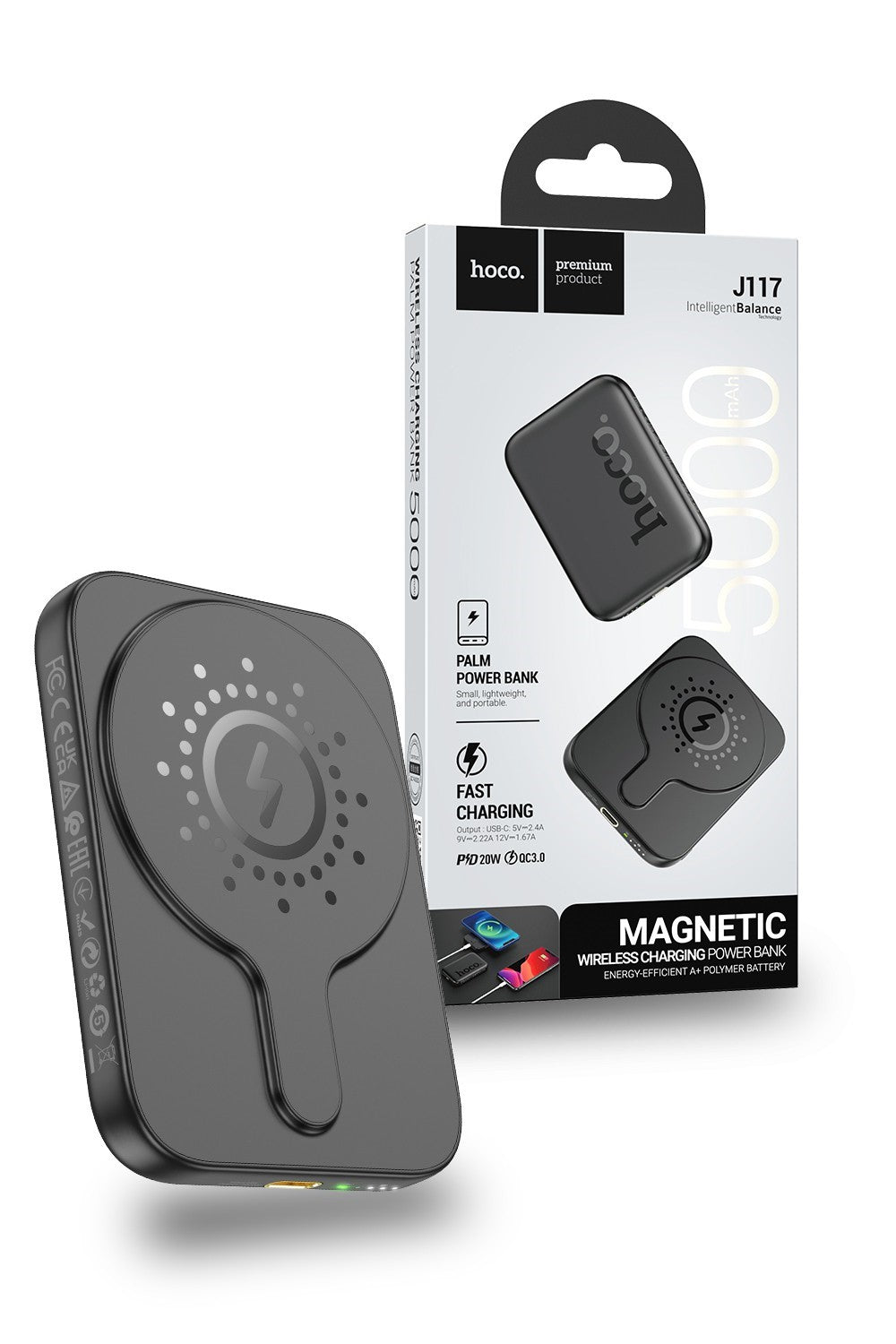 Hoco 20W 5000mAh Magsafe Magnetic Mini Wireless Charging Power Bank J1