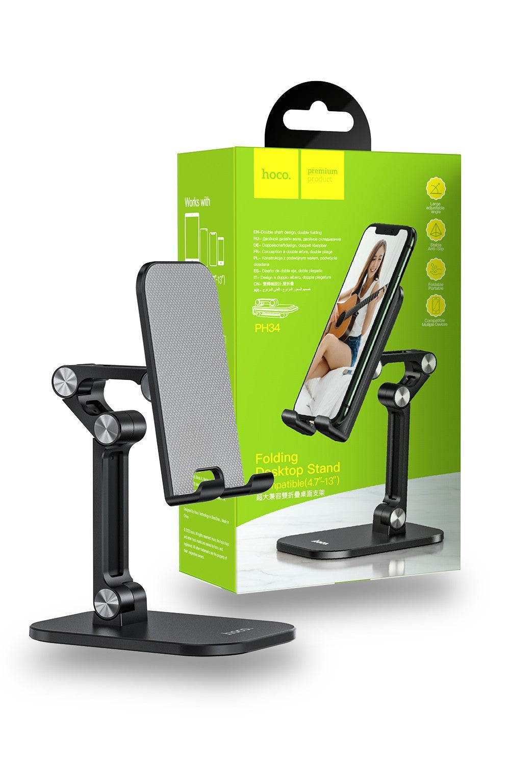 Hoco Phone Tablet Double Foldable Desk Holder Aluminium PH34