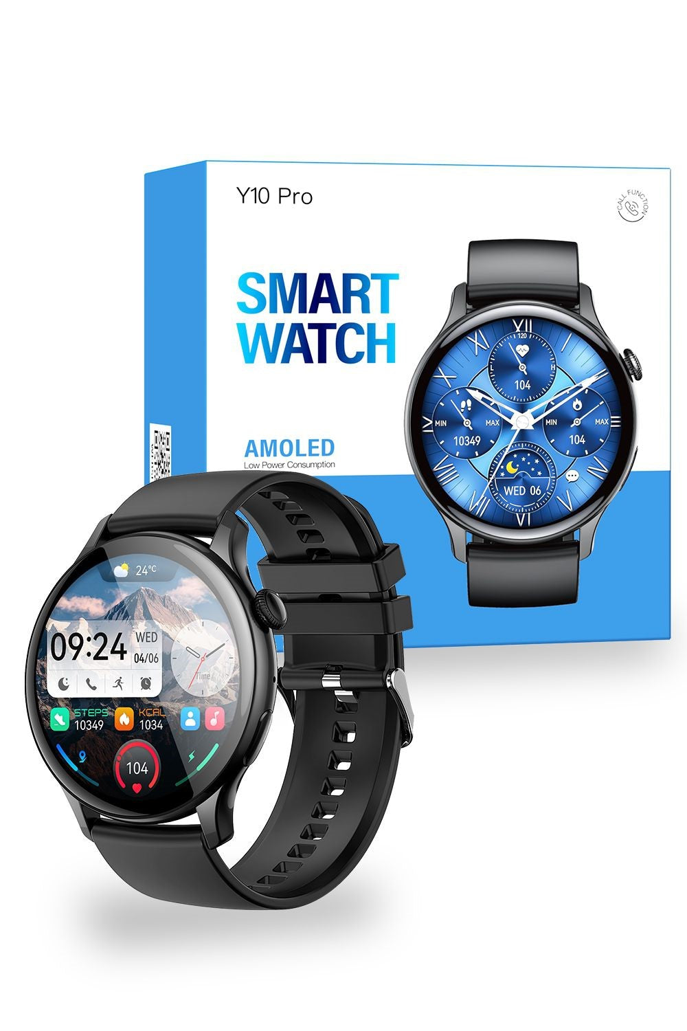 Hoco AMOLED 1.3'' Smart Sports Watch Heart Rate Sleep Supports Calls Y10 Pro