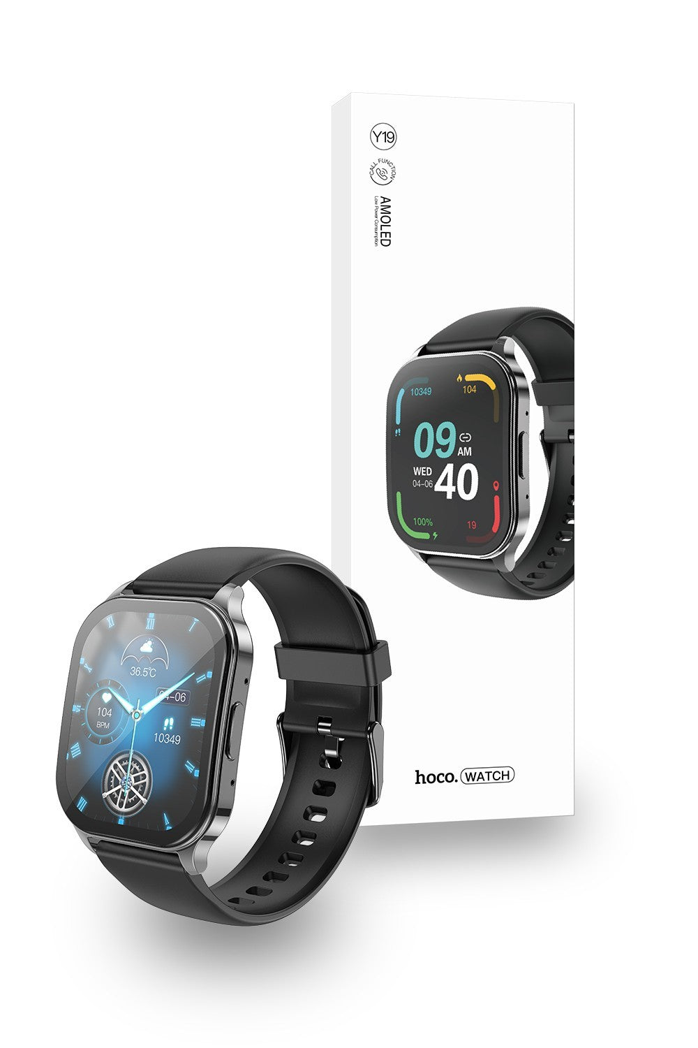 Hoco 50mm AMOLED Smart Sports Watch Heart Rate Sleep Supports Calls Y19