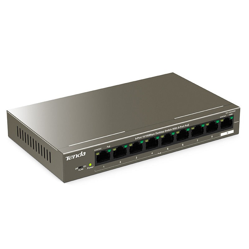 Tenda TEF1109P-8-63W 9-Port Desktop PoE Switch with 8 PoE Ports