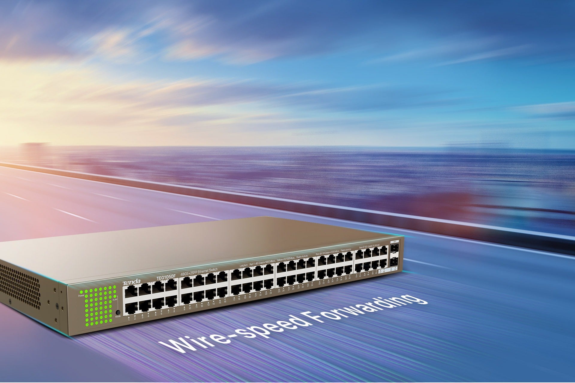 Tenda TEG1050F 48-Port Gigabit Unmanaged Rackmount Switch with 2 SFP Slots