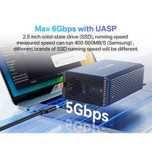 ACASIS Dual Bay RAID Hard Drive Enclosure 2.5/3.5 Inch SATA USB 3.2 5Gbps Dock