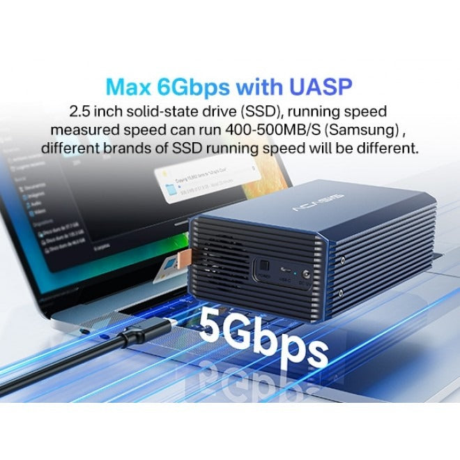 ACASIS Dual Bay RAID Hard Drive Enclosure 2.5/3.5 Inch SATA USB 3.2 5Gbps Dock