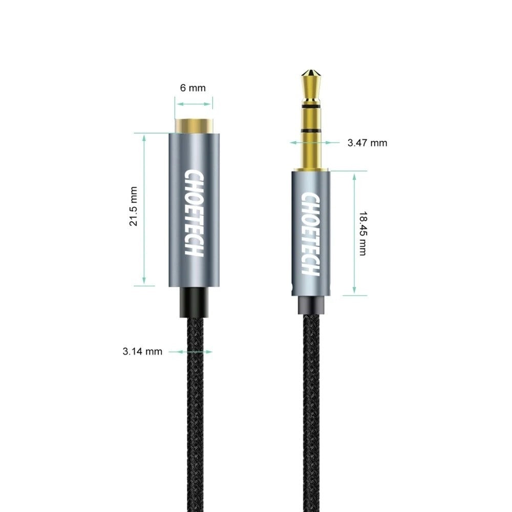 Choetech 3.5mm AUX Audio Extension Cable Male to Female for Headphones - 2M