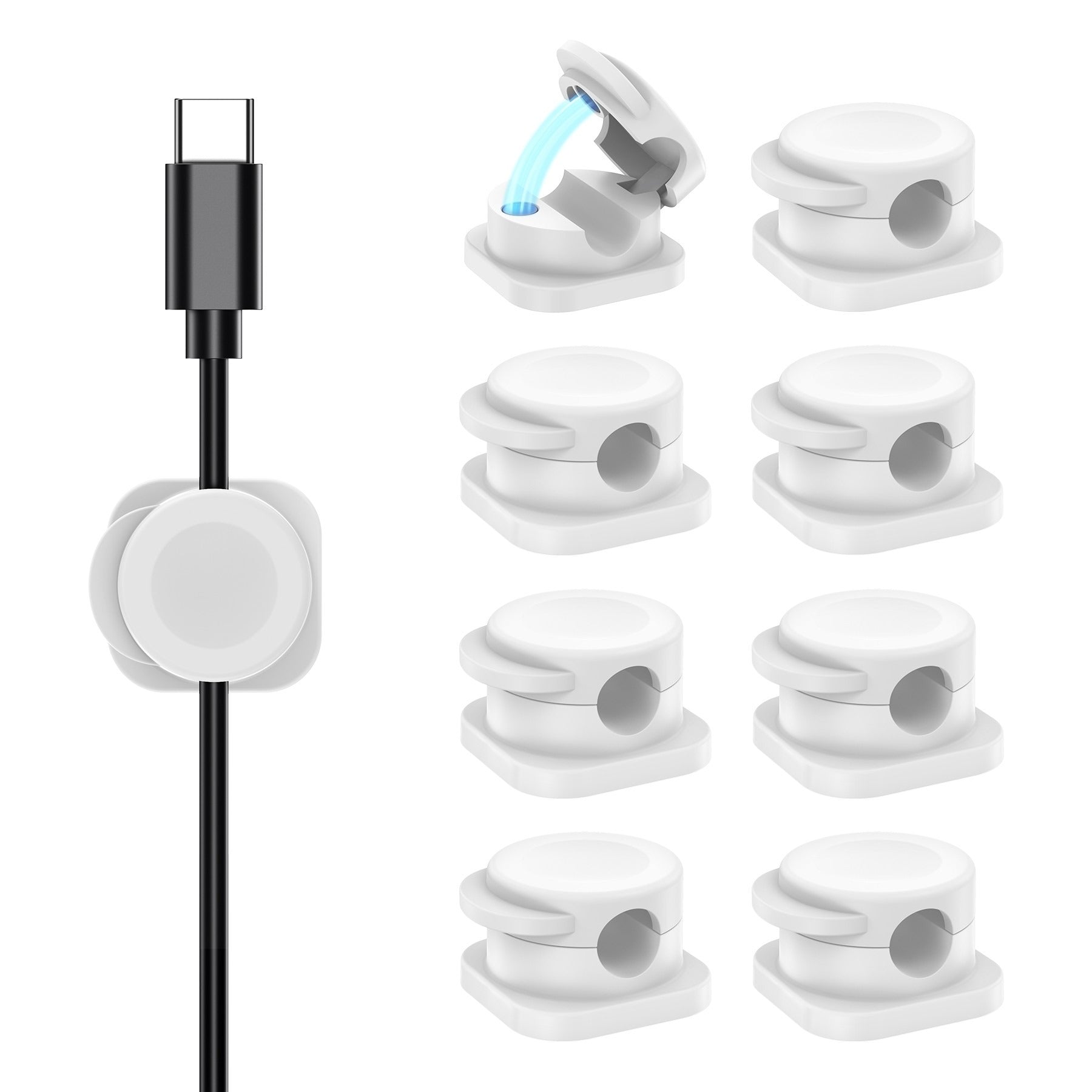 Choetech Magnetic Cable Clips 6 Pack Cord Holder Organiser for Desk