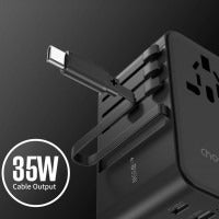 Choetech 35W Universal Travel Wall Charger with Built-in USB-C Cable