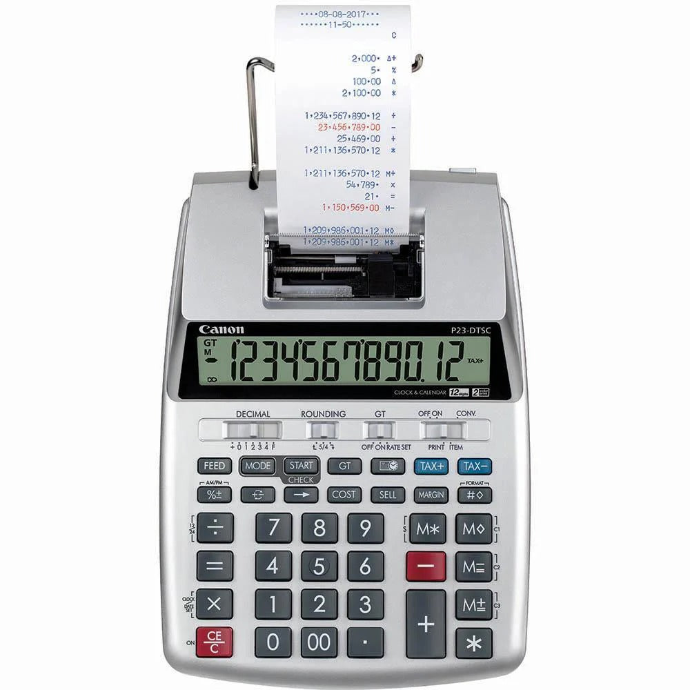 Canon Printing Calculator 12 Digit 2 Colour Desktop Business Calculator P23-DTSC II