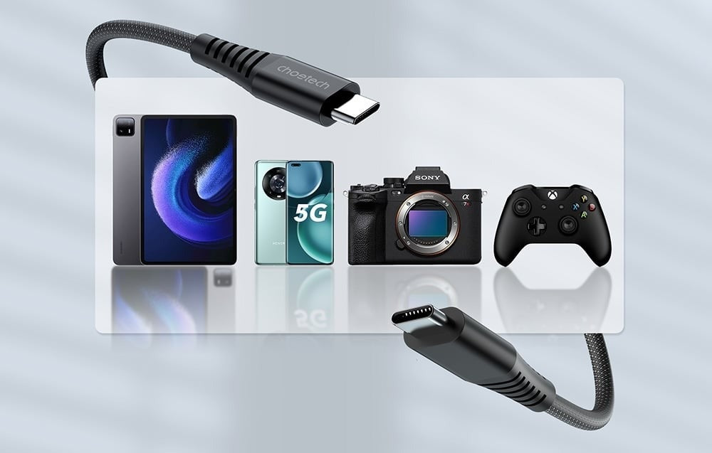 Choetech USB-C Magnetic Cable PD240W 5A Braided - 1.2M