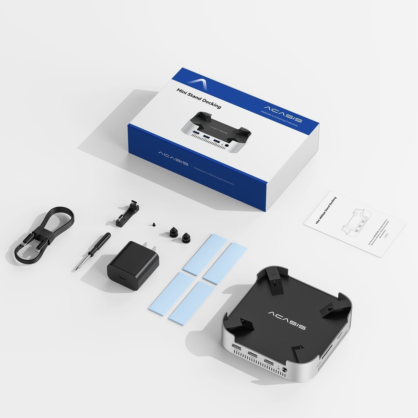 ACASIS 14 in 1 Mac Mini Docking Station USB4 40Gbps Dual NVMe SSD Dock