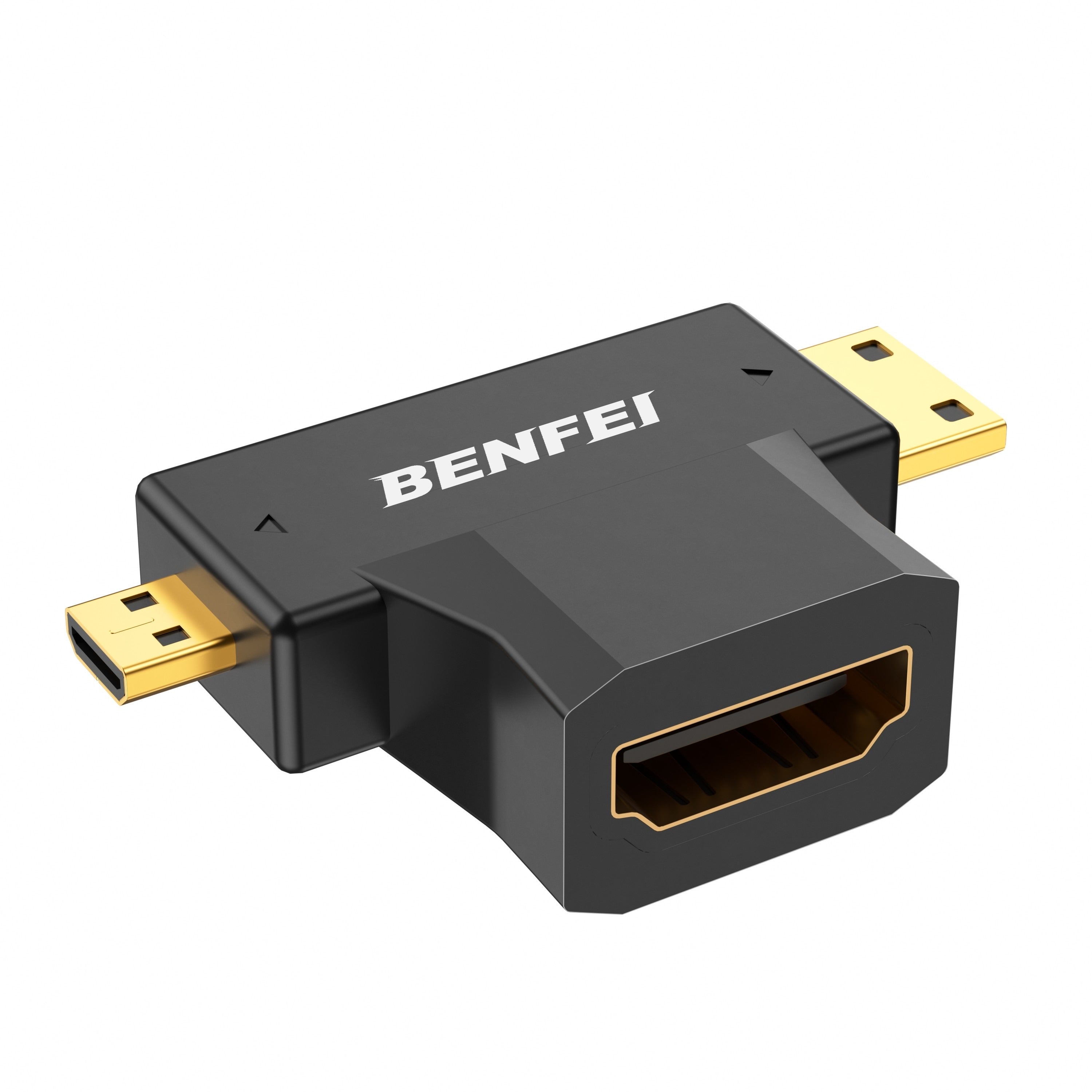 BENFEI Micro HDMI & Mini HDMI Male to HDMI Female 2-in-1 Adapter