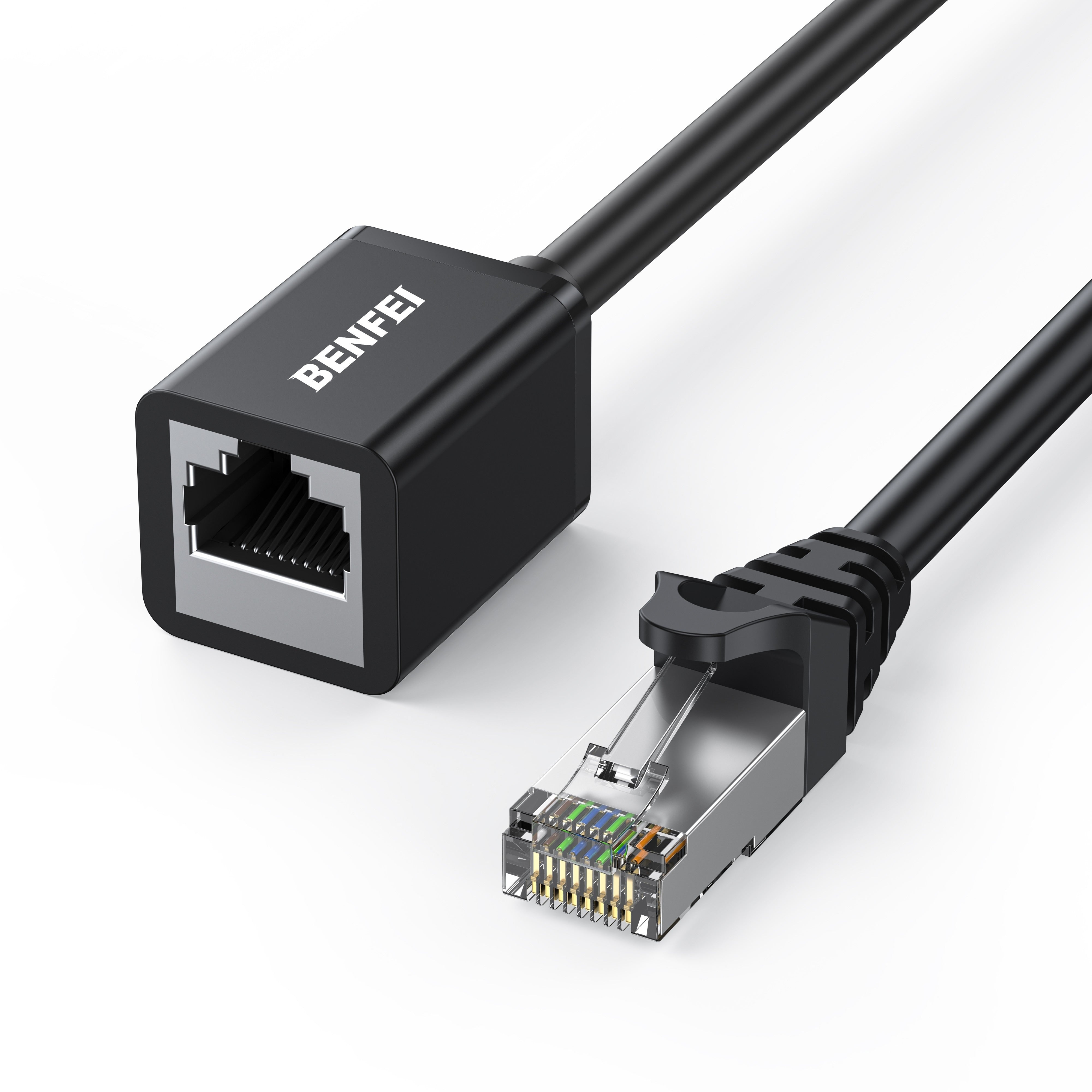 BENFEI Cat 6 Ethernet RJ45 Male to Female Extender Cable Gigabit POE