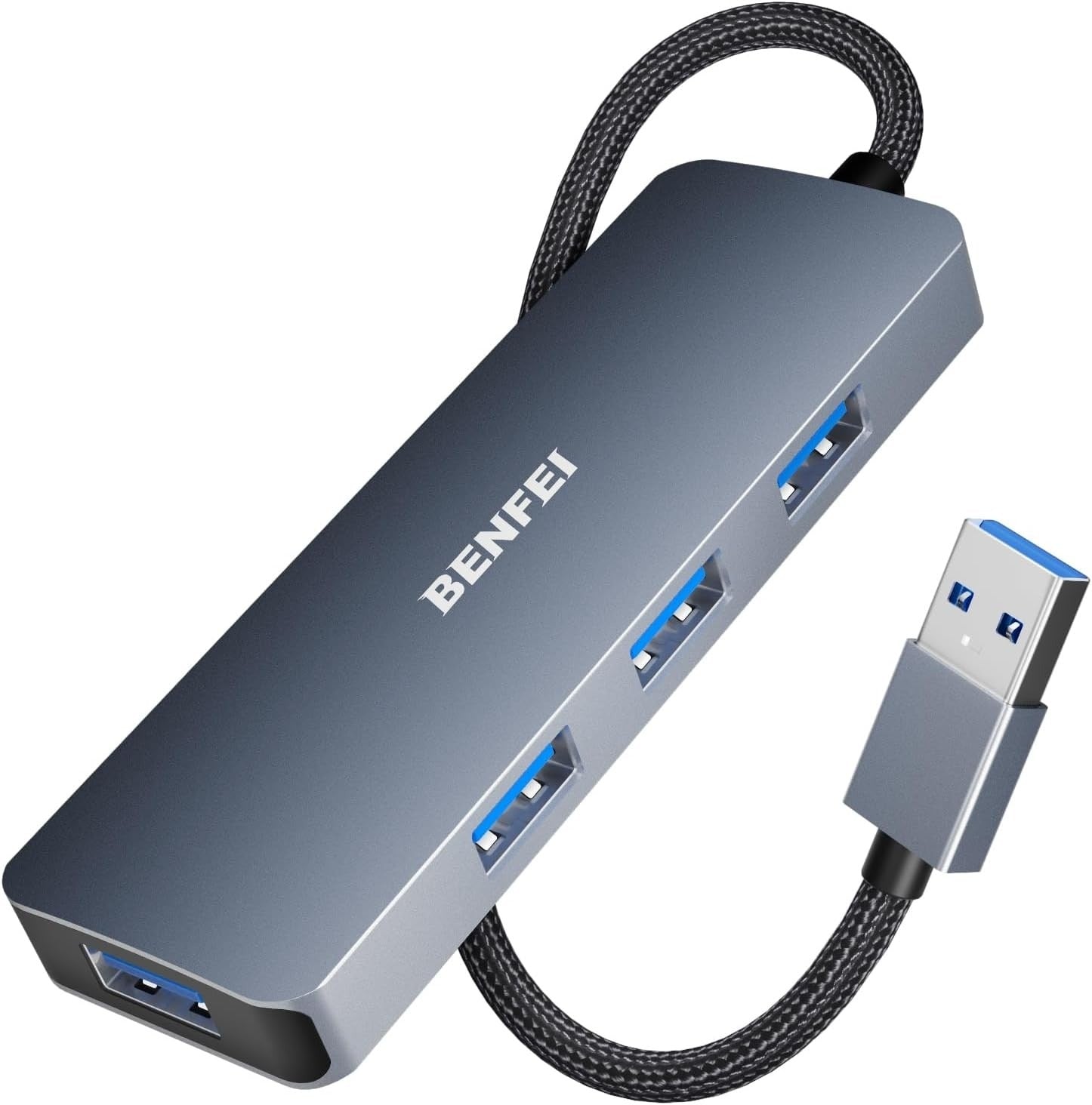 BENFEI USB 3.0 4-Port Hub Ultra-Slim Splitter for Laptop, PC & Flash Drives