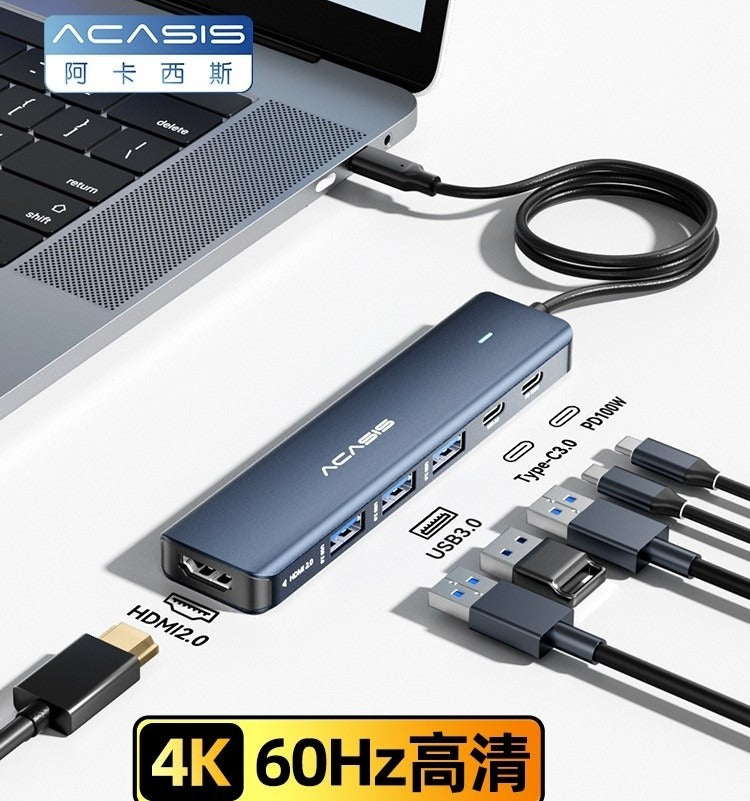 ACASIS 6 in 1 USB-C Hub 90W PD HDMI 3 USB-A USB-C 5Gbps for Laptop