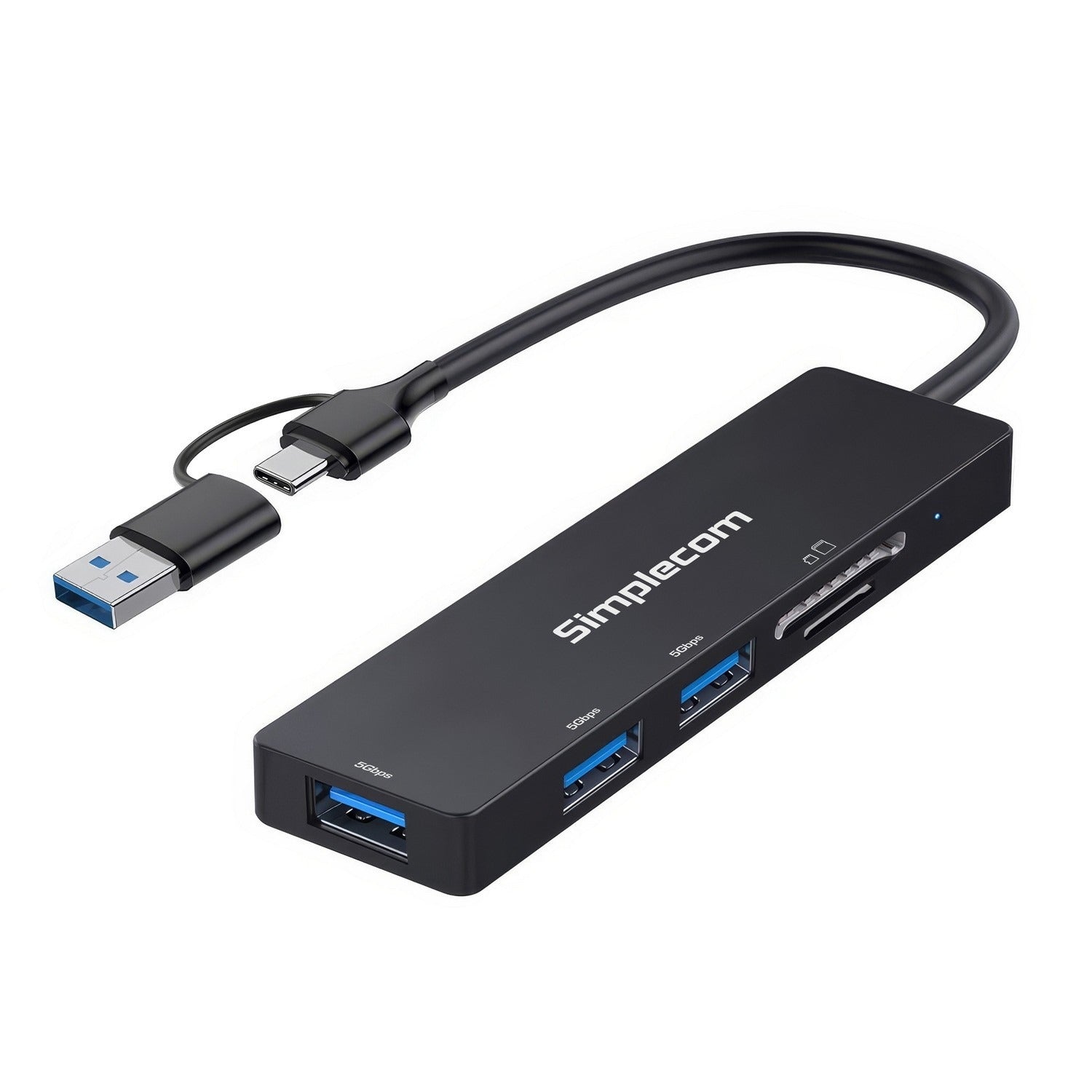 Simplecom 3 Port USB 3.0 Hub with Card Reader