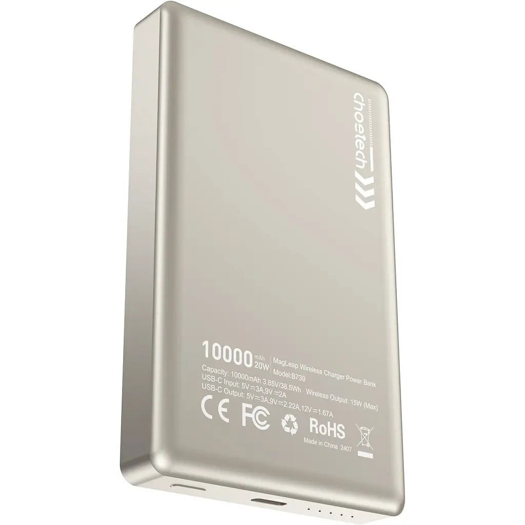 Choetech 10000mAh 20W Slim Magnetic Magsafe Power Bank USB-C Portable Charger