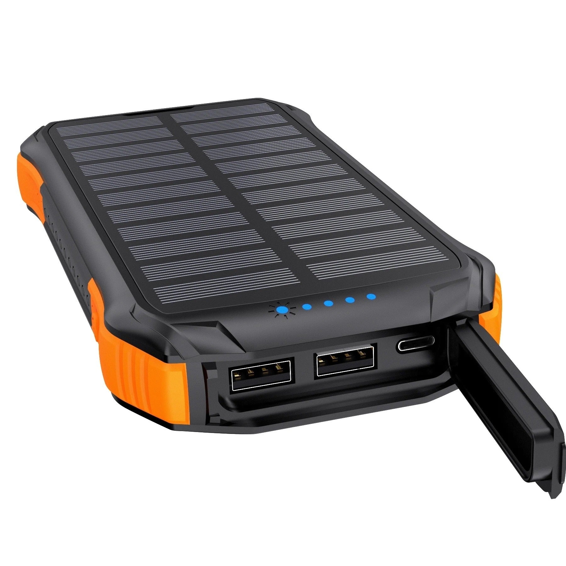 Choetech 10000mAh Solar Power Bank Dual USB Portable Charger with LED Light