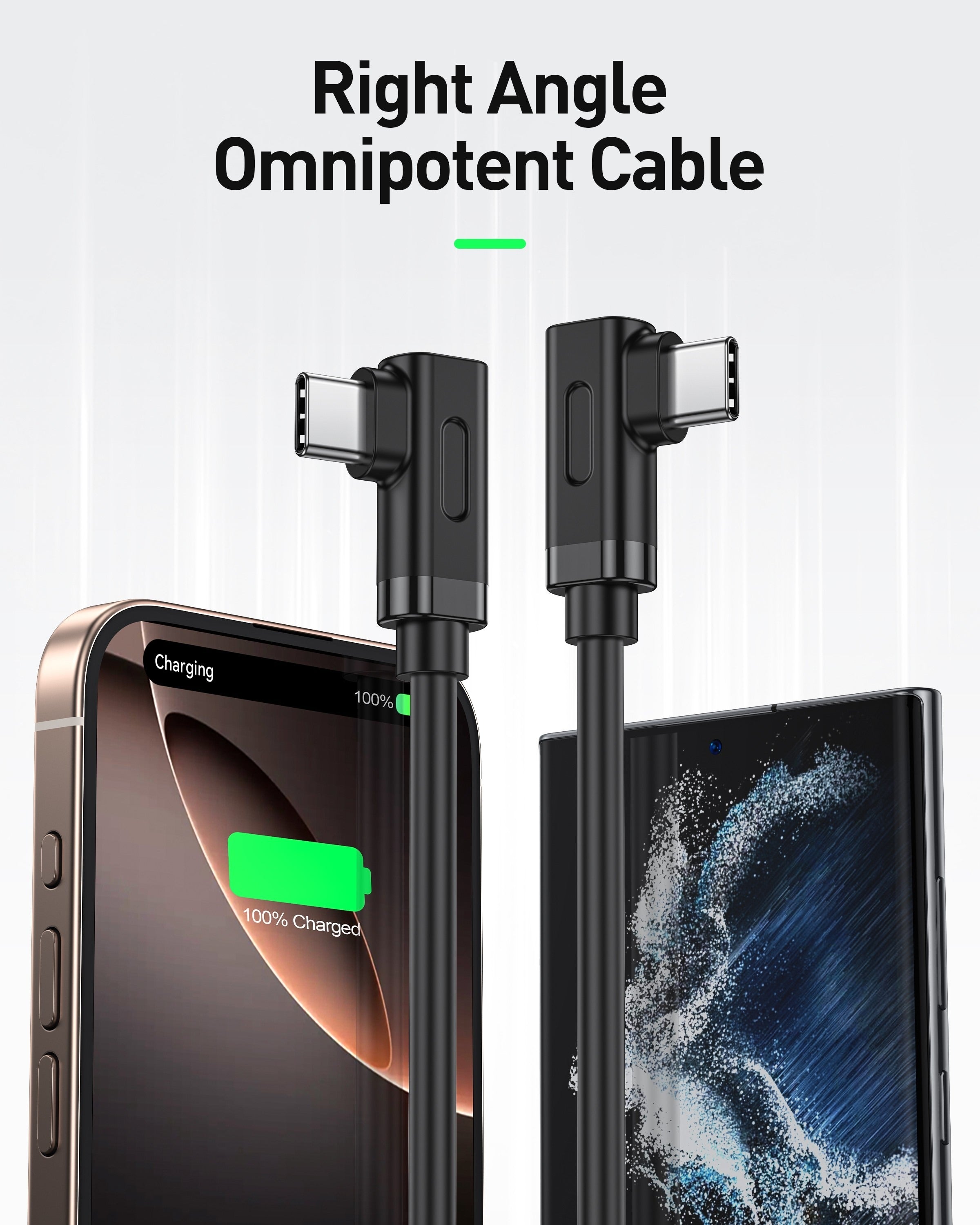 BENFEI Dual Right Angle USB-C to USB-C 3A Fast Charging Braided Cable