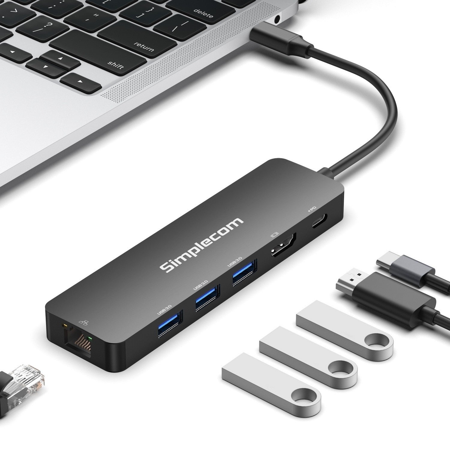 Simplecom 6-in-1 USB-C Multiport Docking Station with HDMI 2.0 CHT560