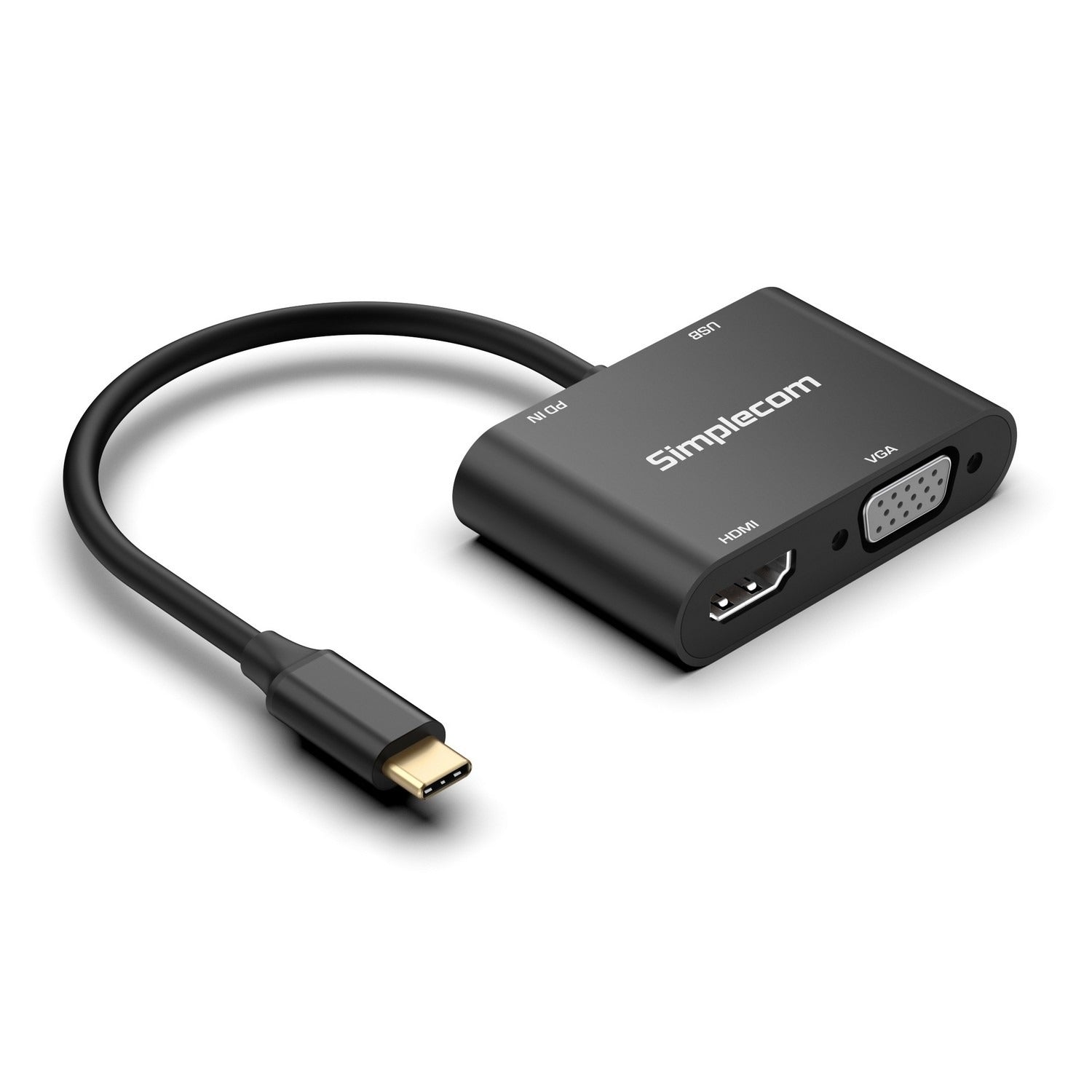 Simplecom 4-in-1 USB-C Adapter with HDMI VGA USB 3.0 and PD DA440