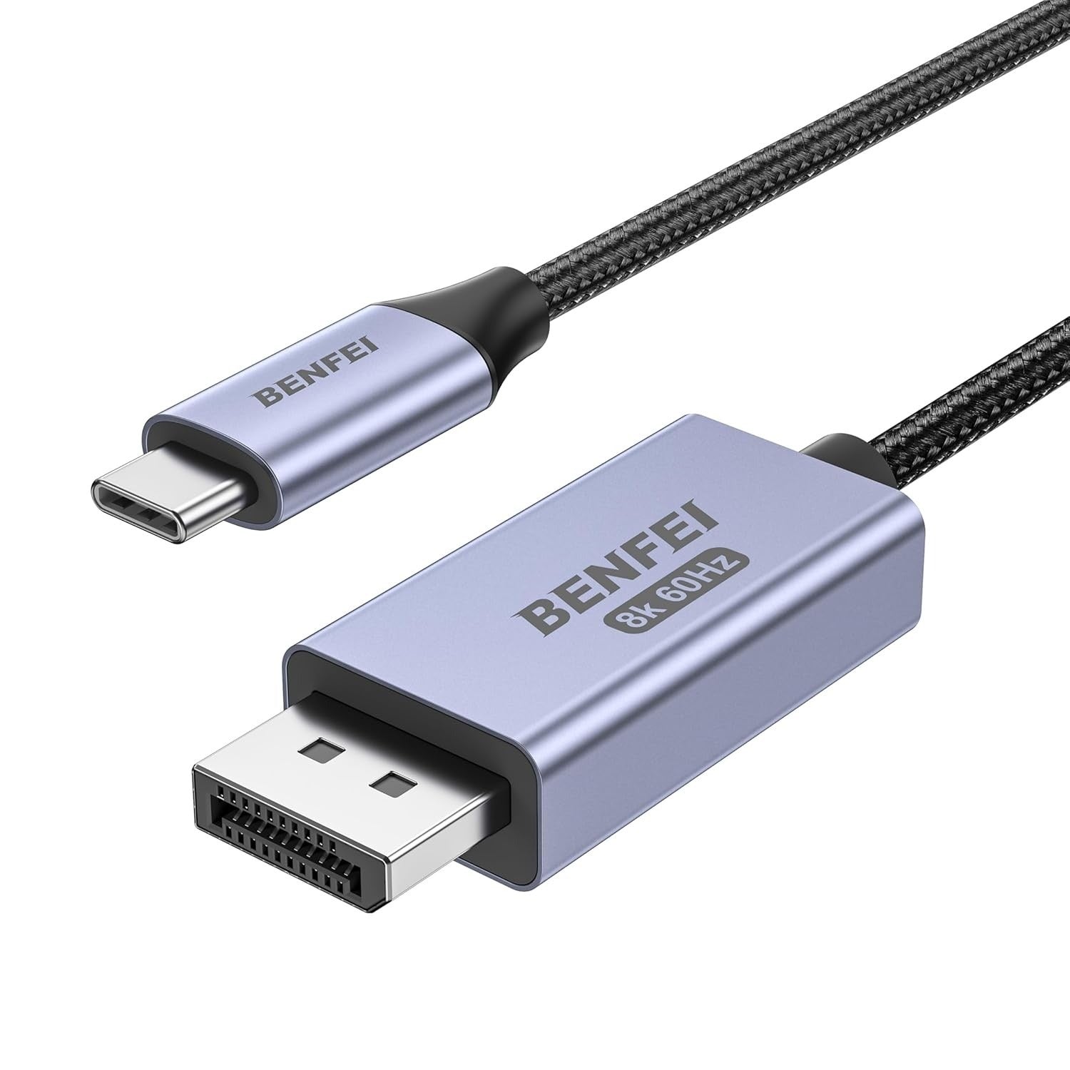 BENFEI Bidirectional USB-C to DisplayPort 1.4 8K 60Hz Cable Thunderbolt 4 - 1.8m