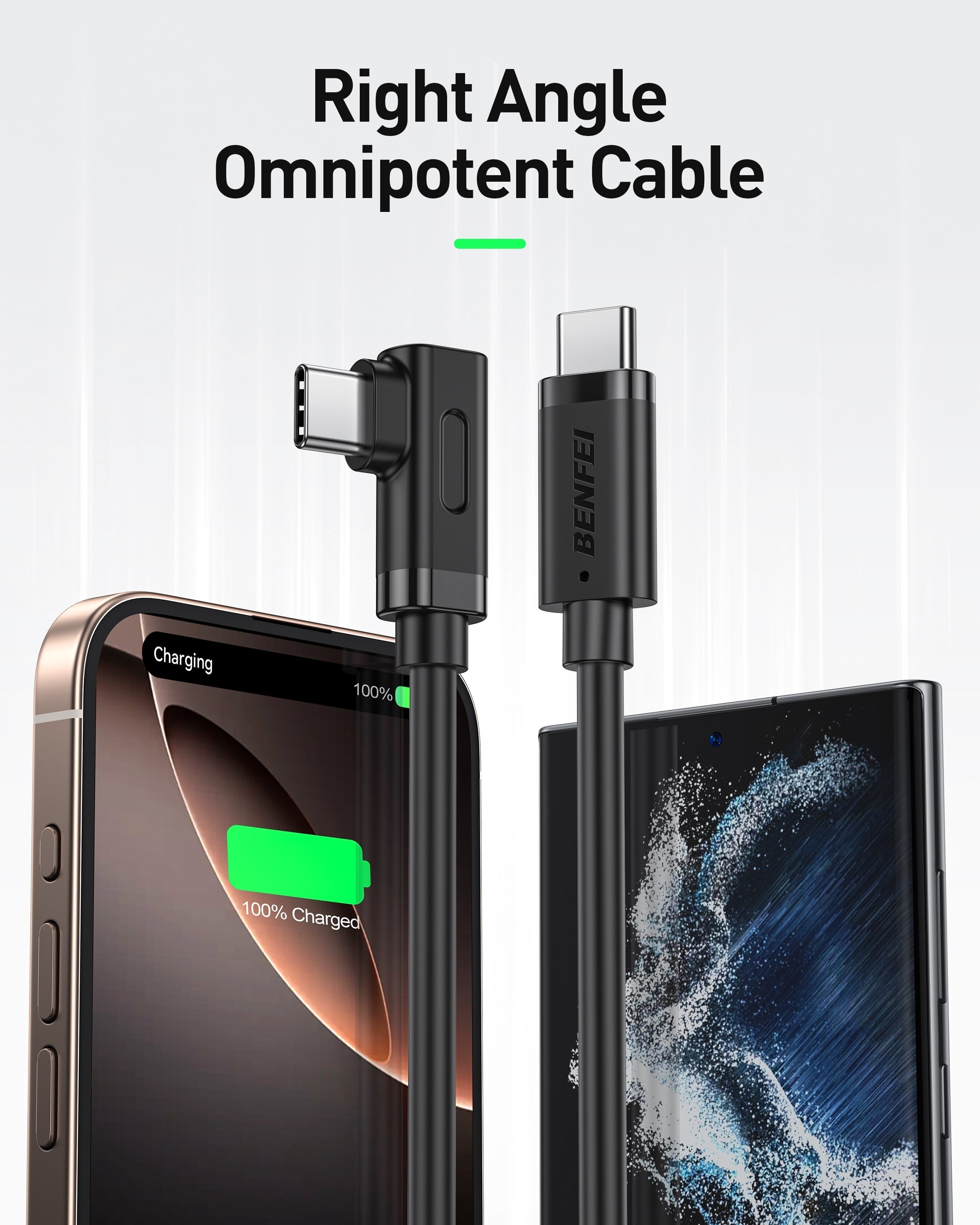 BENFEI USB-C to Right Angle USB-C 3A Fast Charging Cable 90 Degree
