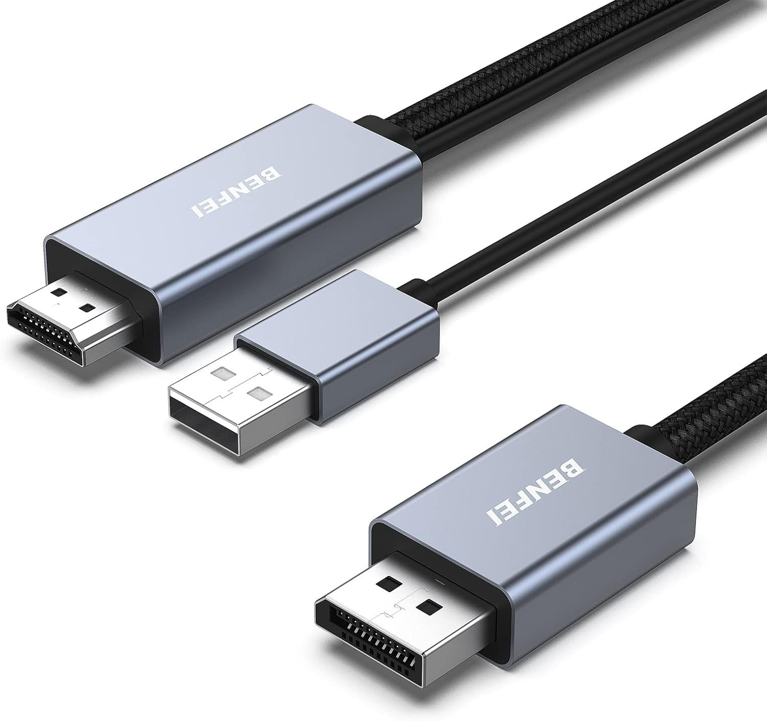 BENFEI HDMI to DisplayPort 4K Active Unidirectional Cable with USB Power