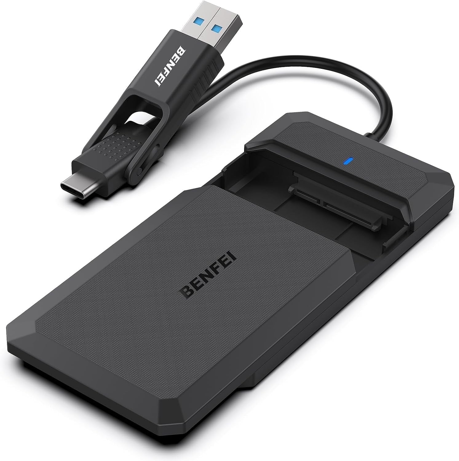 BENFEI 2.5" External Hard Drive Enclosure USB-C & USB-A to SATA III Tool-Free
