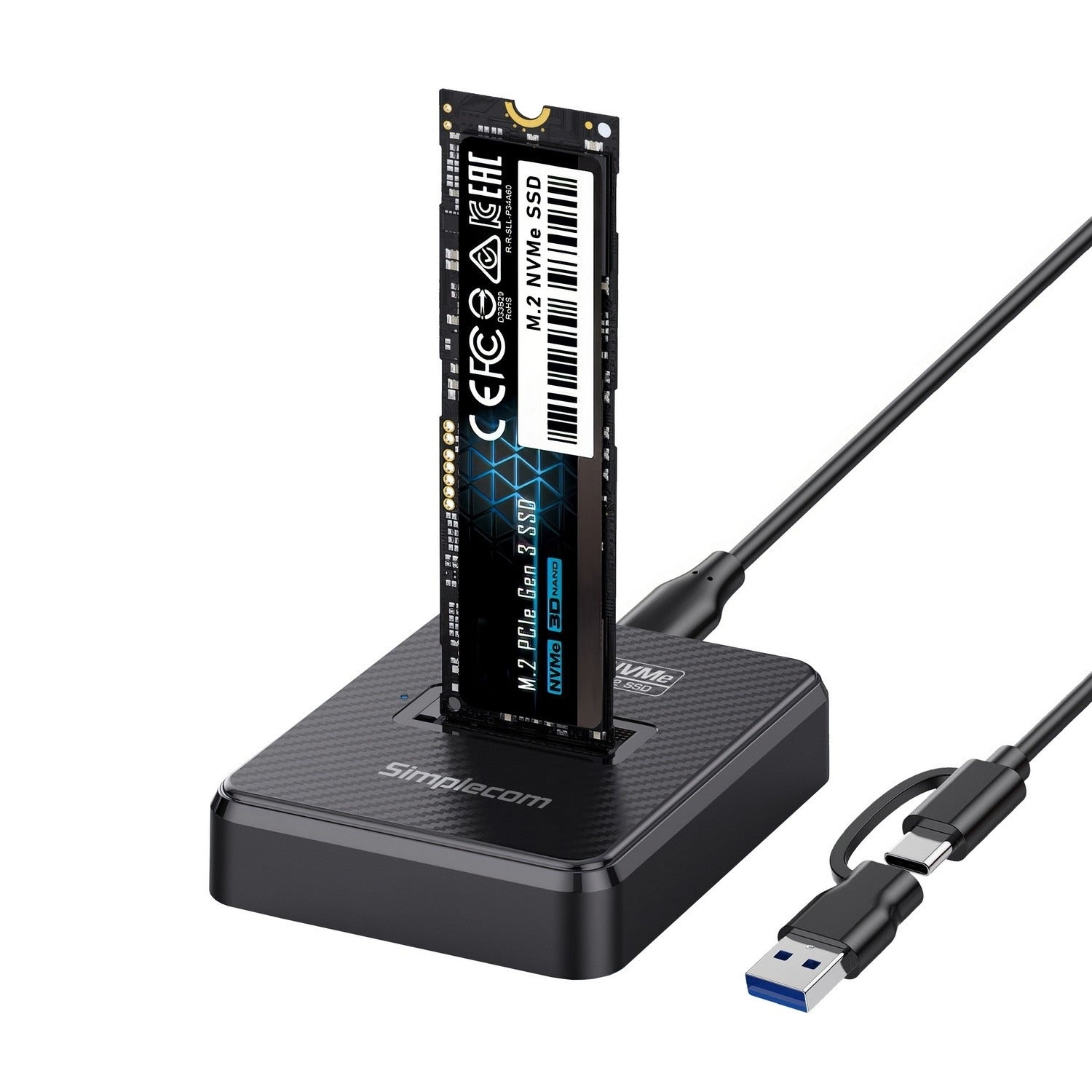 Simplecom M.2 SSD Docking Station NVMe and SATA Dual Protocol SD511