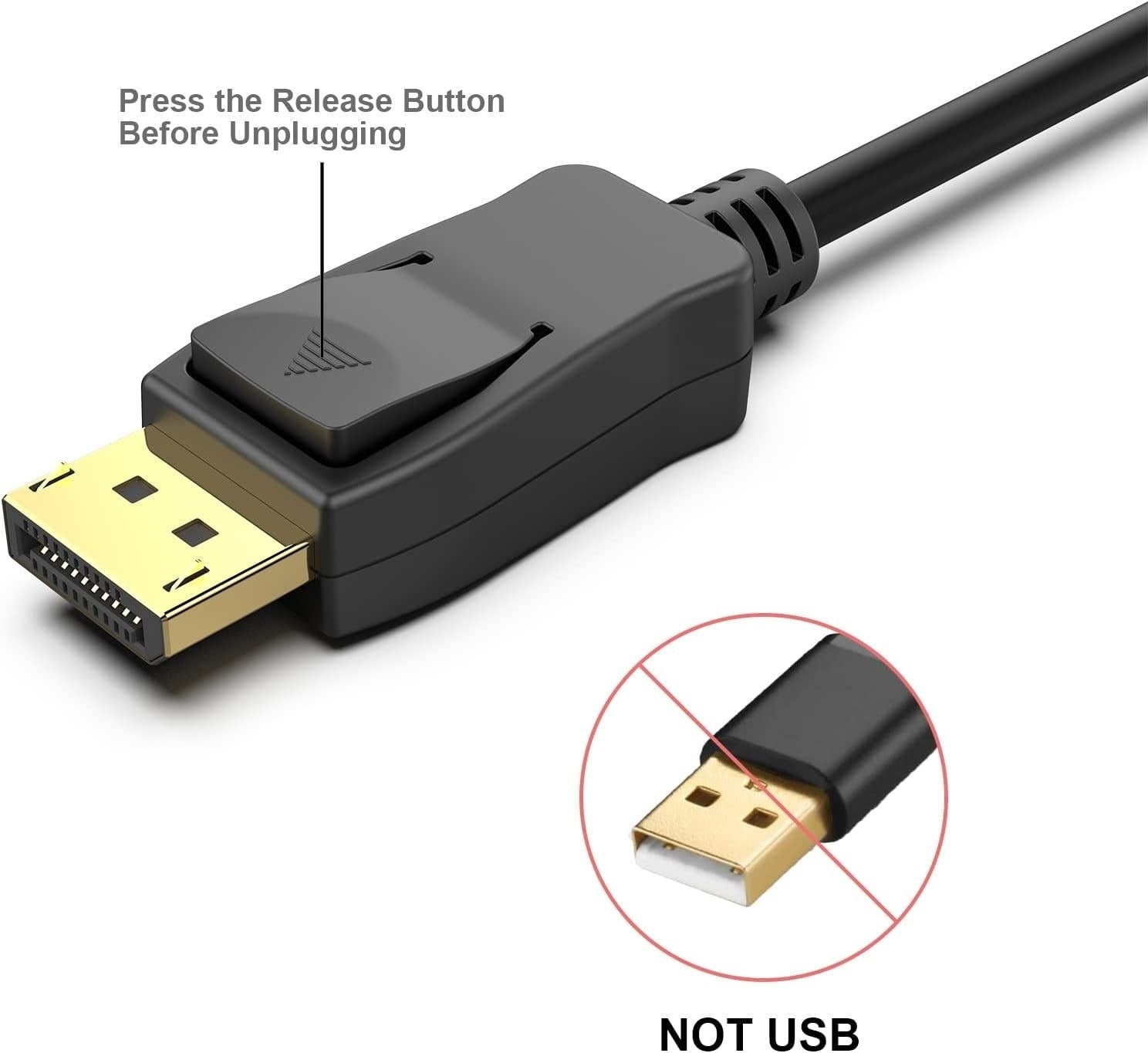 BENFEI 8K DisplayPort to DisplayPort Cable 60Hz 32.4Gbps Gold-Plated - 1.8m