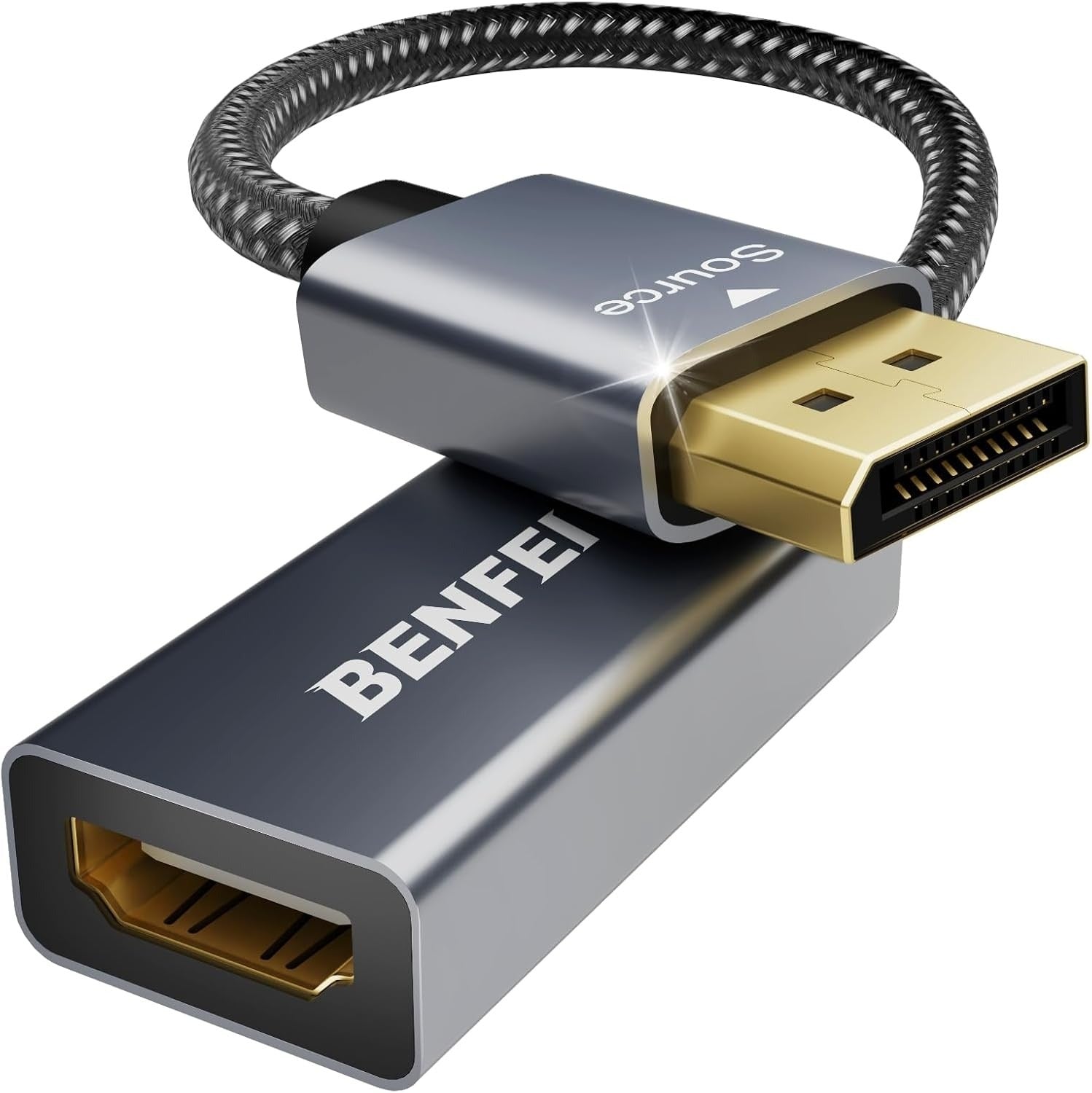 BENFEI 4K DisplayPort to HDMI Adapter Nylon Braided Aluminum Shell Uni-Directional
