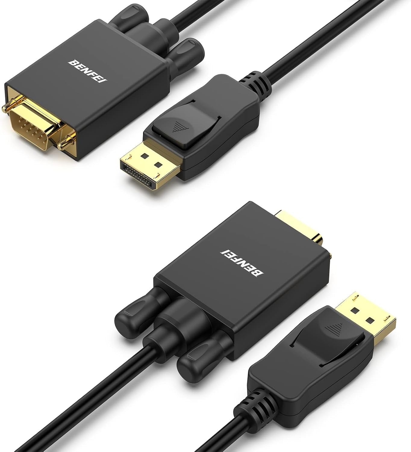 BENFEI Uni-Directional DisplayPort to VGA Gold-Plated 1080p Video Cable - 1.8m