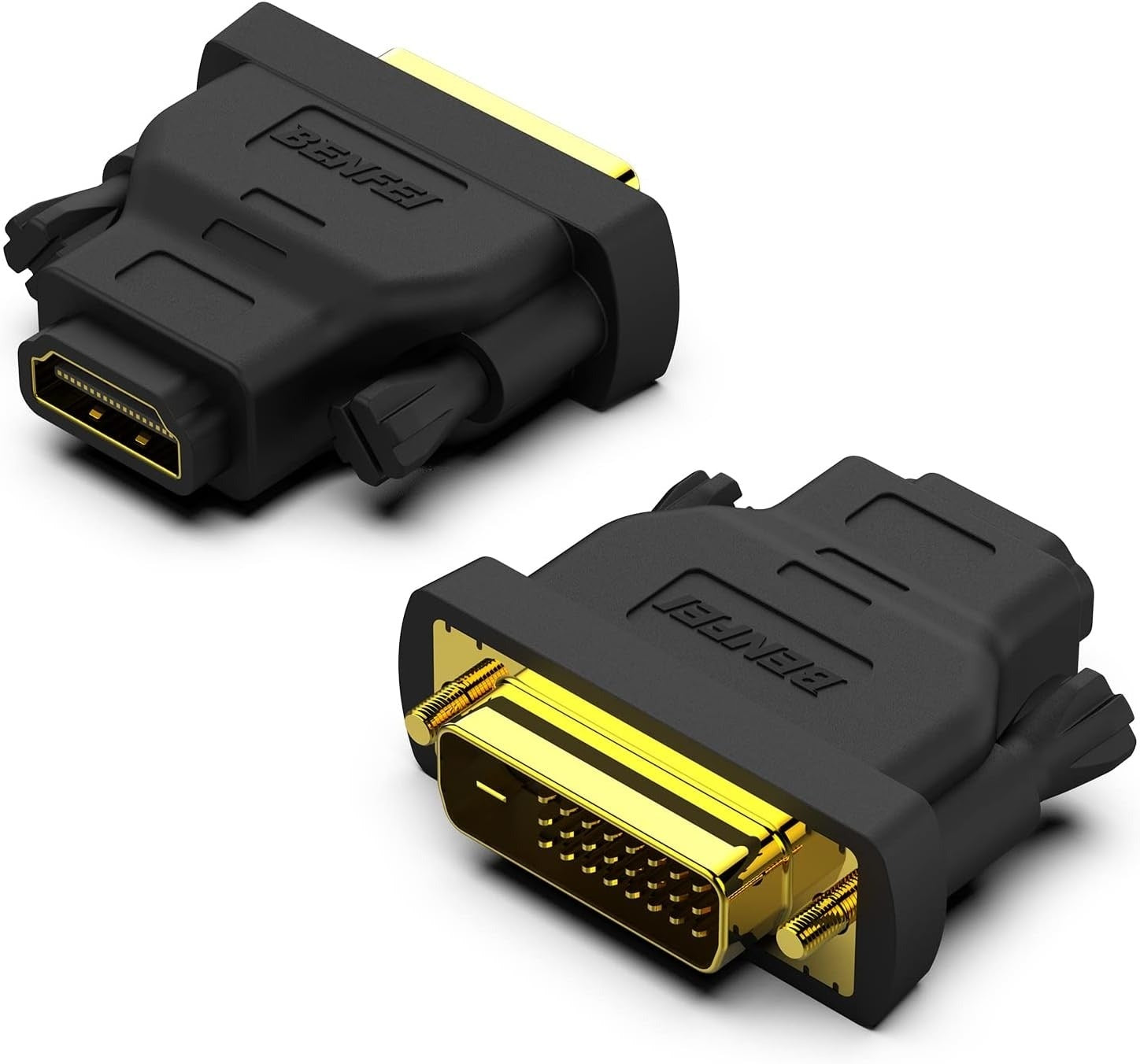 BENFEI Bidirectional DVI Male to HDMI Female Adapter 1080p (2-Pack)