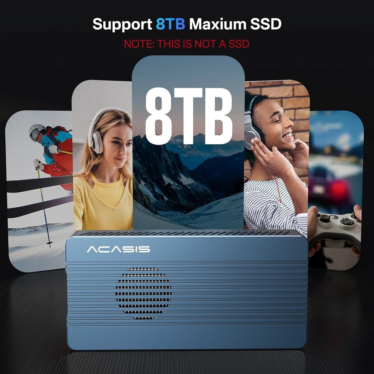 ACASIS 40Gbps USB4 M.2 NVMe SSD Enclosure with Cooling Fan Thunderbolt Compatible