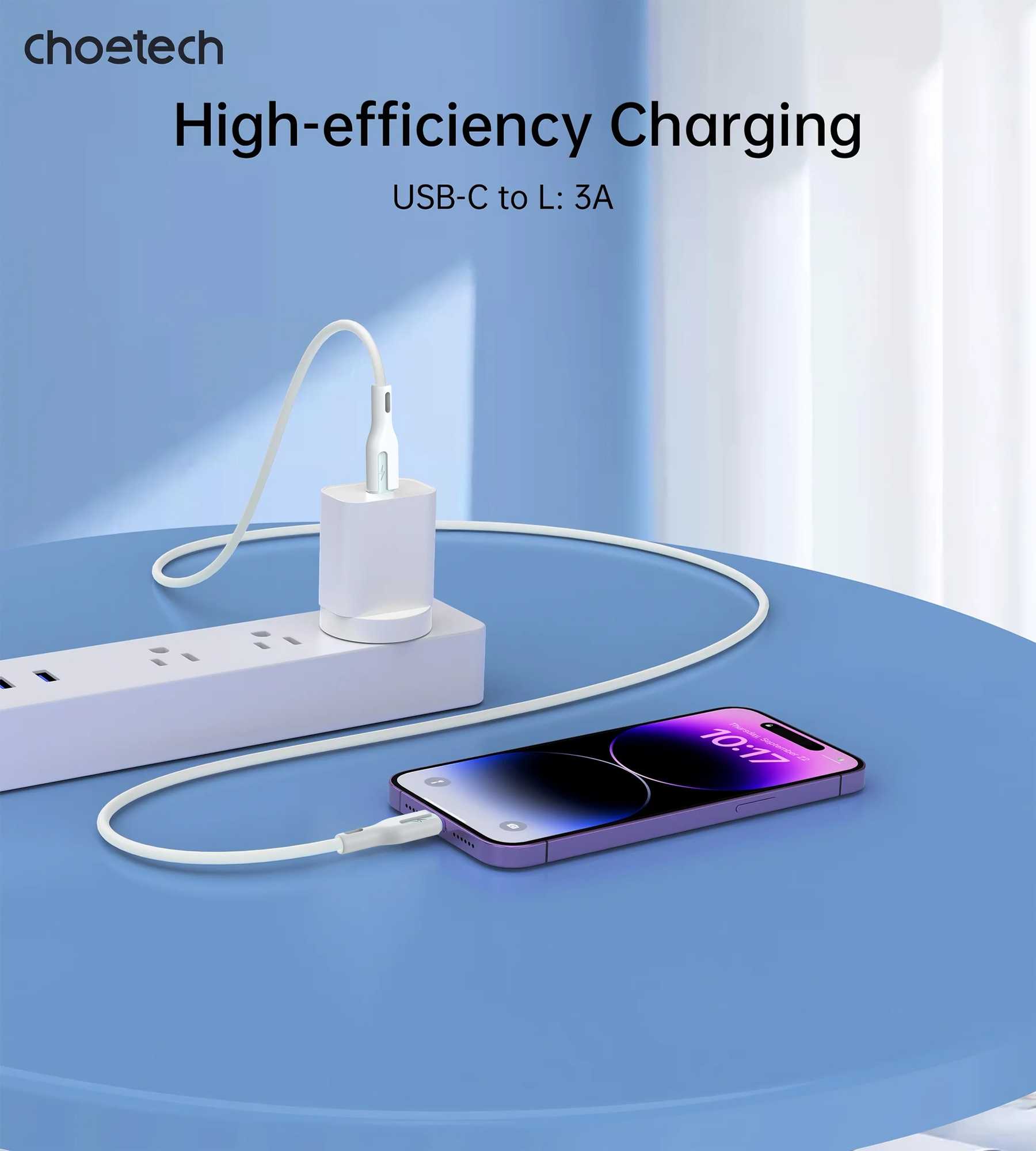 Choetech USB-C to Lightning Silicone Cable Fast Charging - 1M