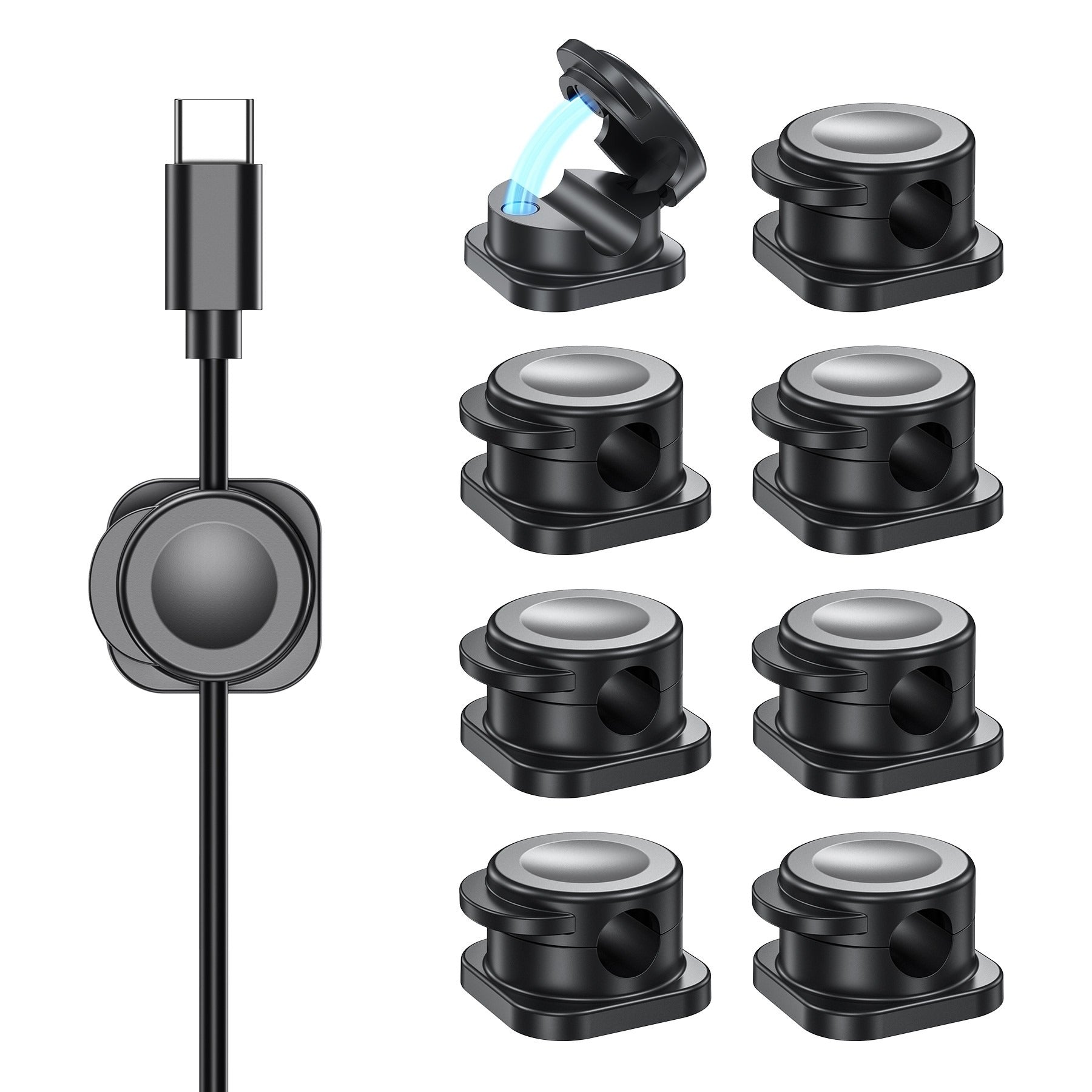 Choetech Magnetic Cable Clips 6 Pack Cord Holder Organiser for Desk