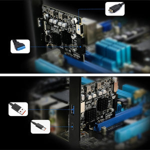 Simplecom EC315 PCIe x4 to 4-Port USB 3.2 Gen 2 10Gbps Expansion Card with Front Panel USB-C