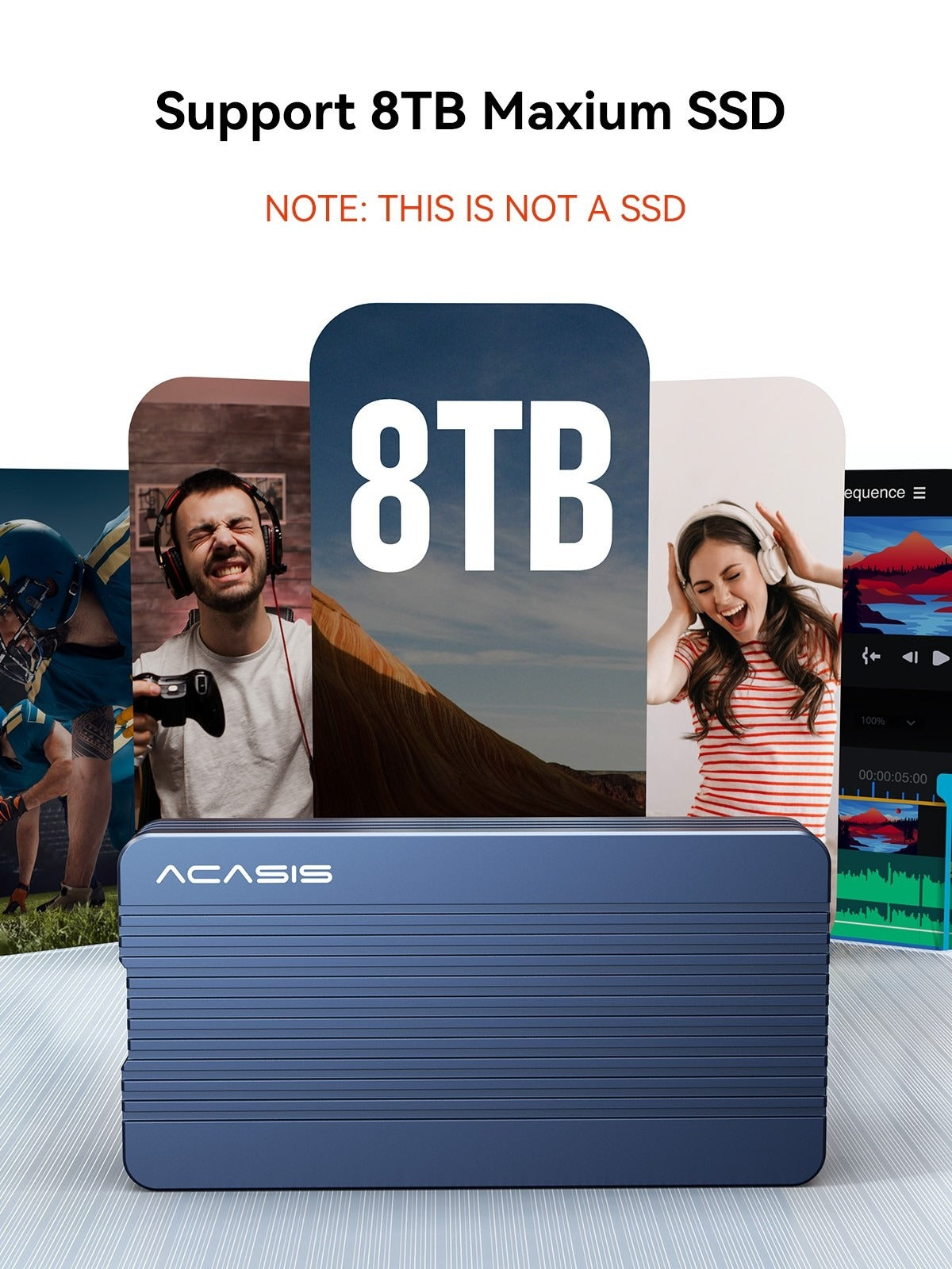 ACASIS 40Gbps USB4 M.2 NVMe SSD Enclosure Thunderbolt 4/3 Compatible Tool-Free