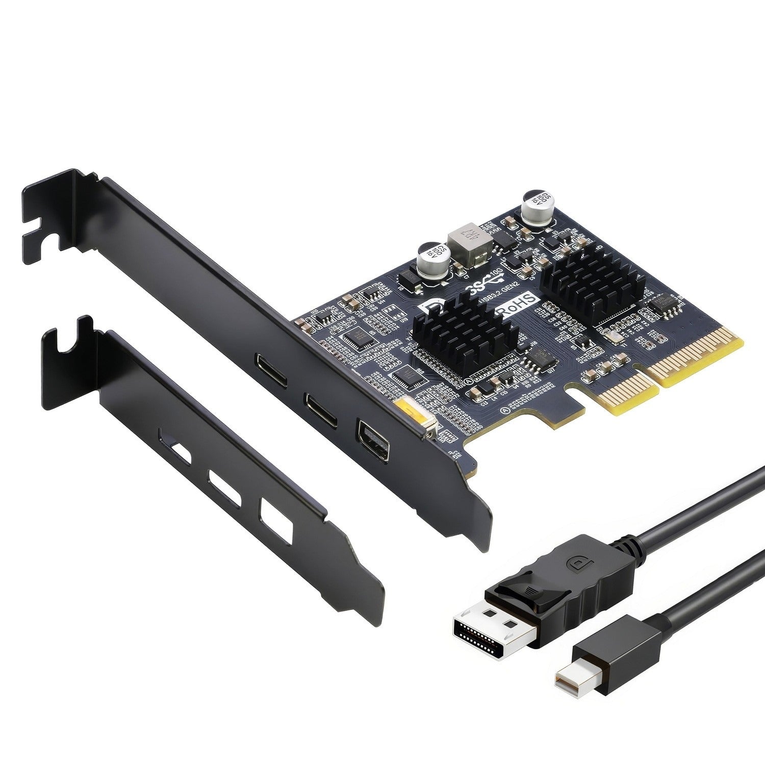 Simplecom PCIe to 2 Port USB-C Card with Mini DisplayPort Input EC365
