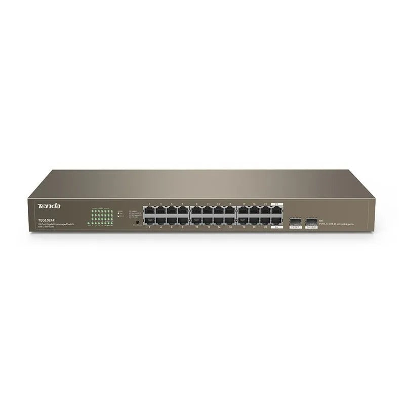 Tenda TEG1024F 24-Port Gigabit Unmanaged Rackmount Switch with 2 SFP Slots