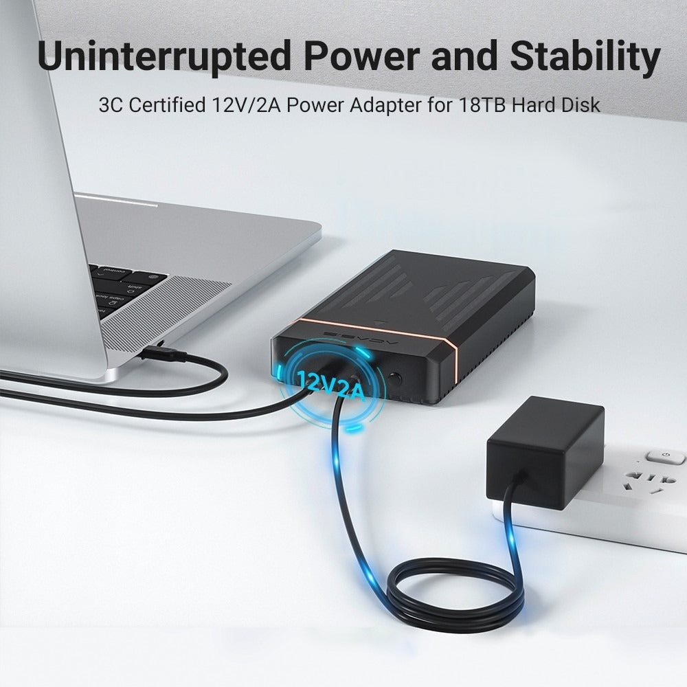 ACASIS 2.5/3.5 Inch SATA SAS Hard Drive Docking Station USB 3.2 5Gbps with Power Adapter