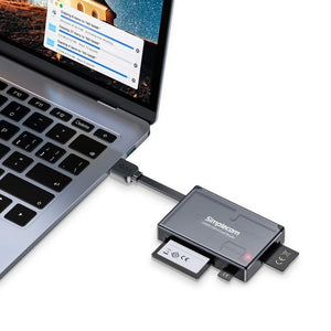 Simplecom CR309 3-Slot SuperSpeed USB 3.0 Card Reader with Card Storage Case
