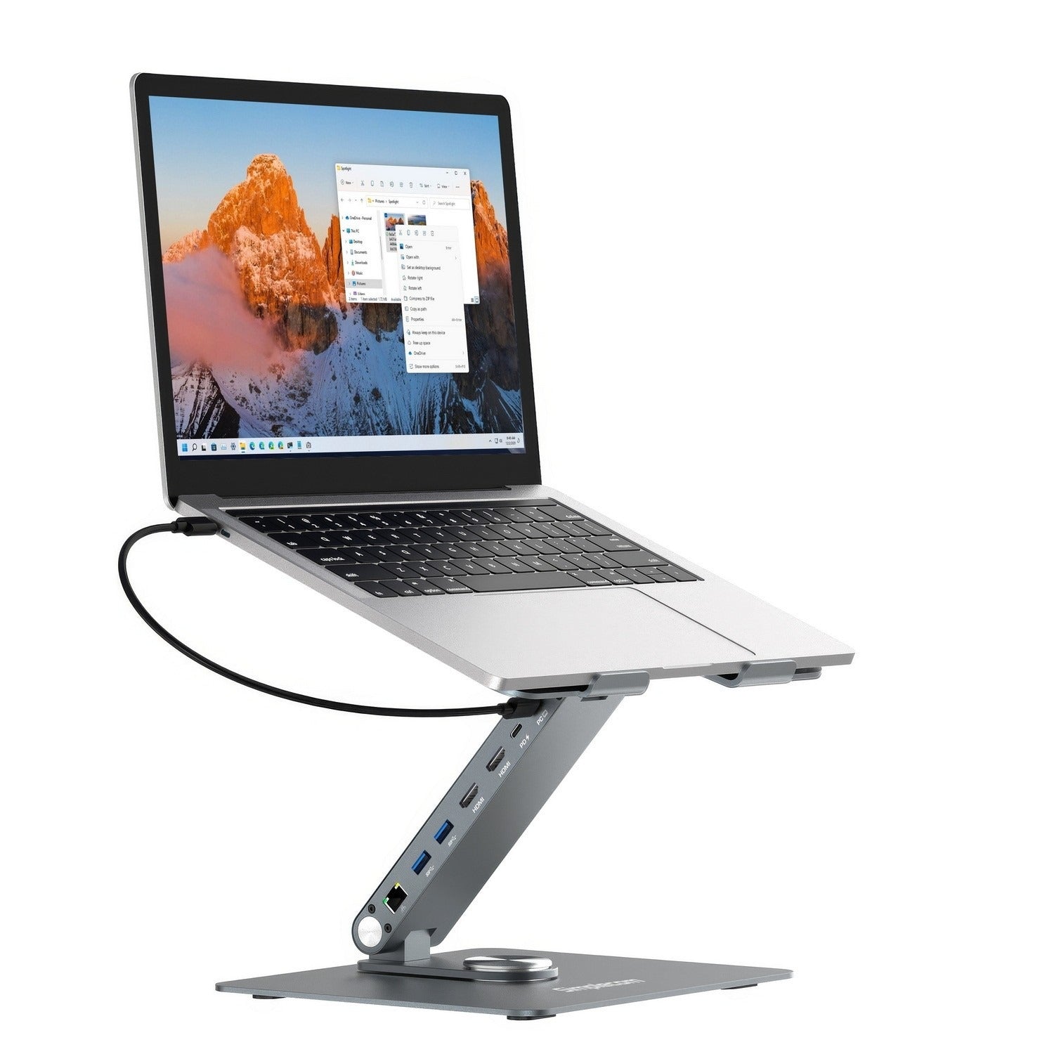 Simplecom Laptop Stand with 6 Port USB-C Dock and Dual 4K HDMI CHT660