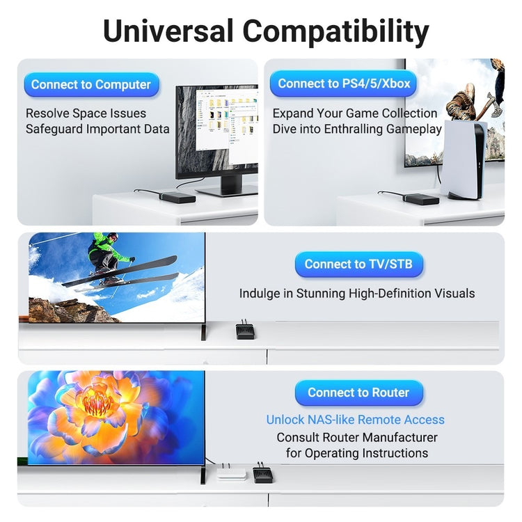 ACASIS 2.5/3.5 Inch SATA SAS Hard Drive Docking Station USB 3.2 5Gbps with Power Adapter