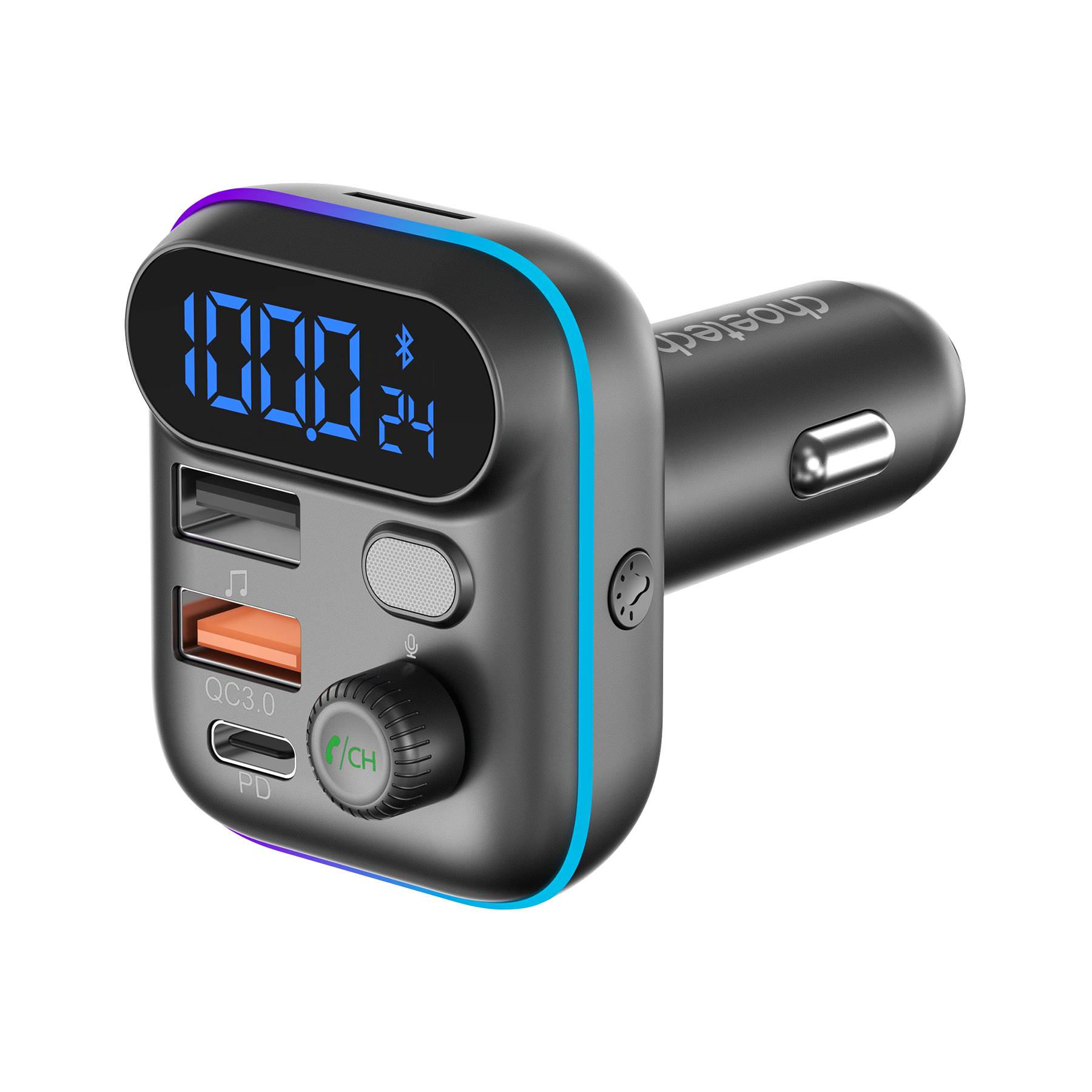 Choetech Bluetooth 5.4 FM Transmitter 48W USB Car Adapter